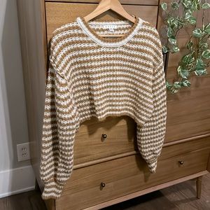 Cutest Chunky Knit Striped Crop Sweater